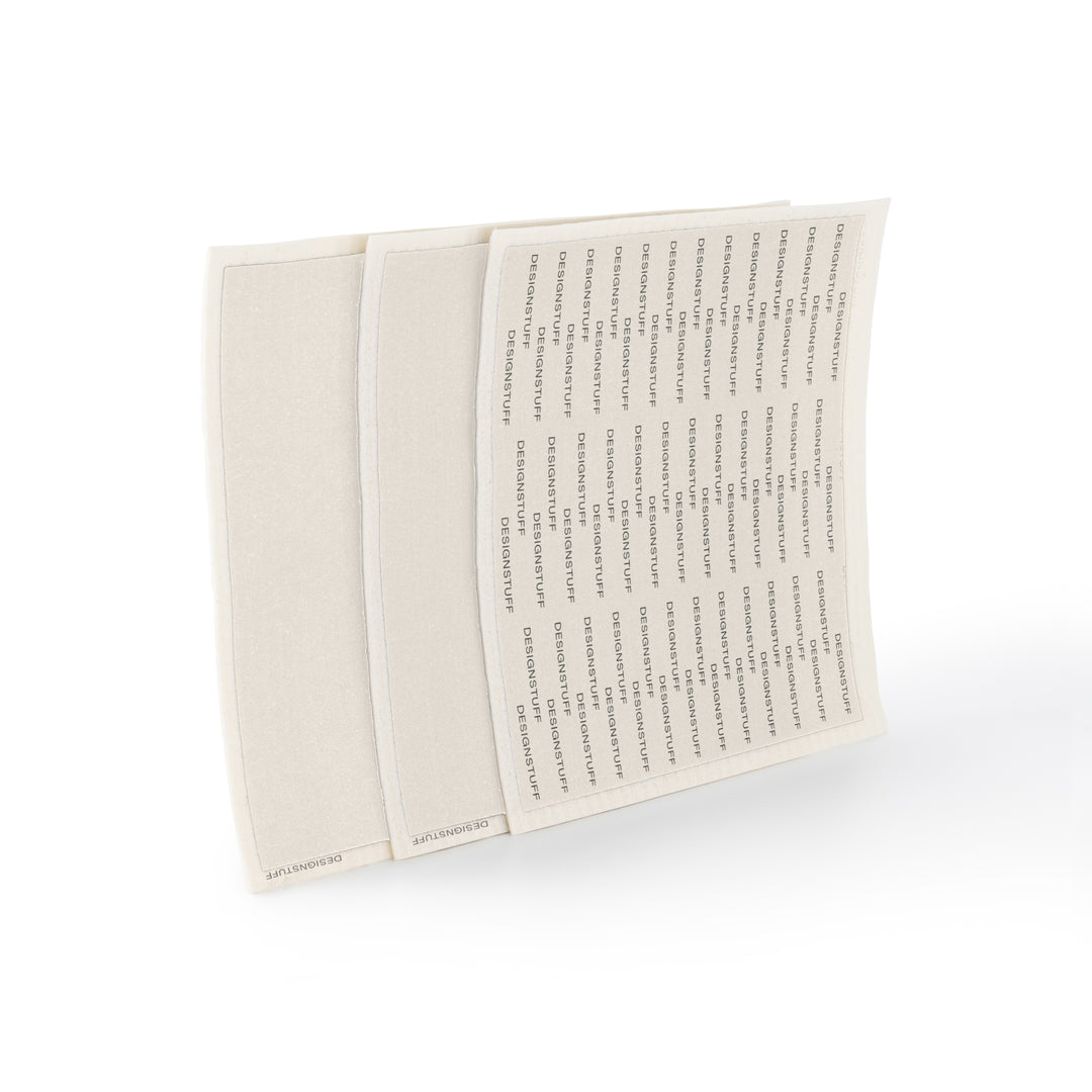DESIGNSTUFF ETTA Compostable Eco Dishcloth, White (Pack of 3)
