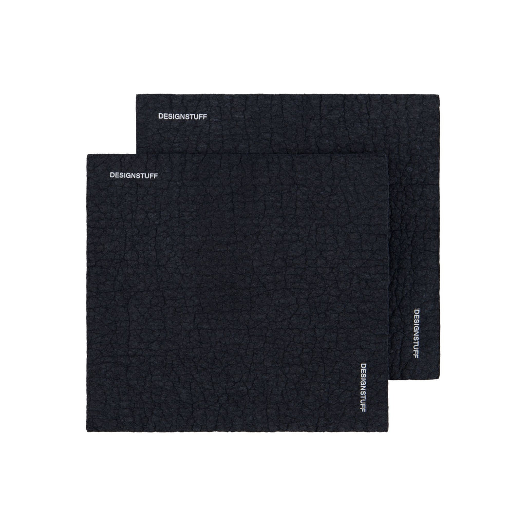 DESIGNSTUFF Compostable Eco Dishcloth, Black (Set of 2)