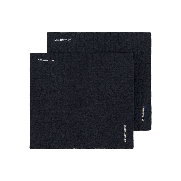 DESIGNSTUFF Compostable Eco Dishcloth, Black (Set of 2)