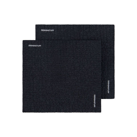 DESIGNSTUFF ETTA Compostable Dishcloth, Black (Set of 2)