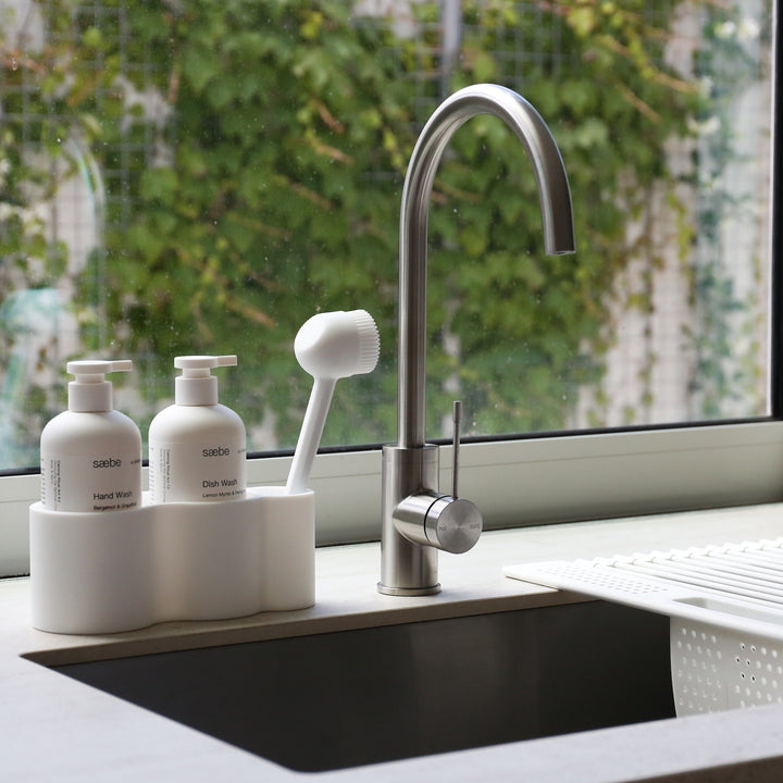 DESIGNSTUFF VANA Sink Caddy, Silicone, White