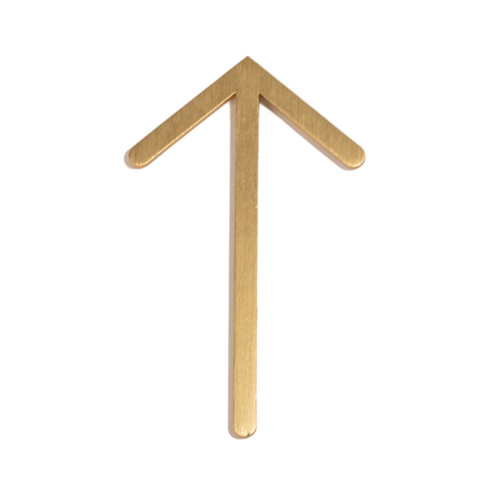 DESIGNSTUFF Signage, Arrow, Brushed Brass