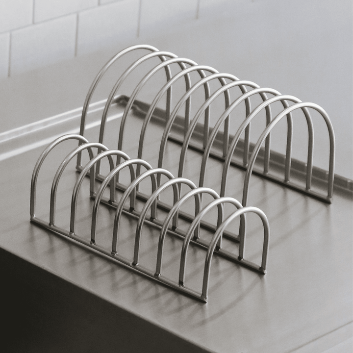 DESIGNSTUFF Dish Drainer, Brushed Steel (Set of 2)