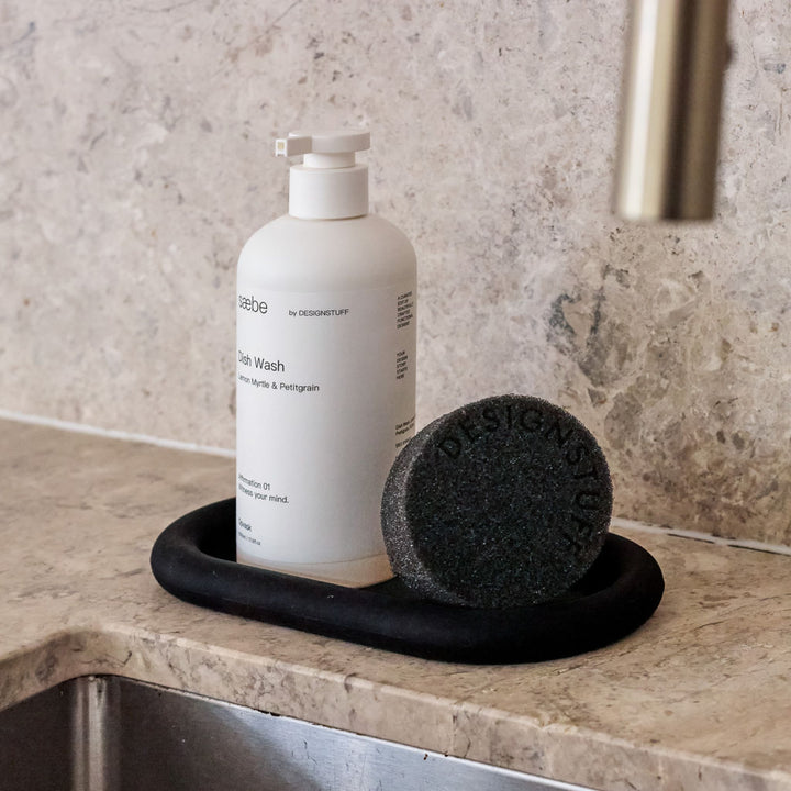 DESIGNSTUFF ETTA Round Silicone Sponge, Black