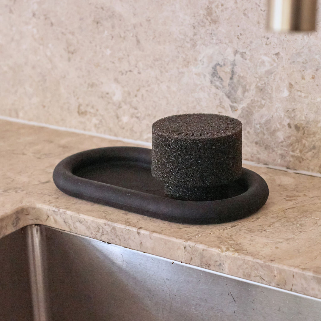 DESIGNSTUFF ETTA Round Silicone Sponge, Black