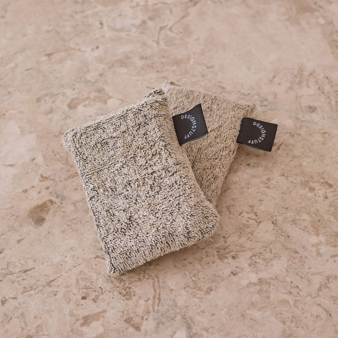 DESIGNSTUFF ETTA Hemp Marle Sponge, Black (Set of 2)