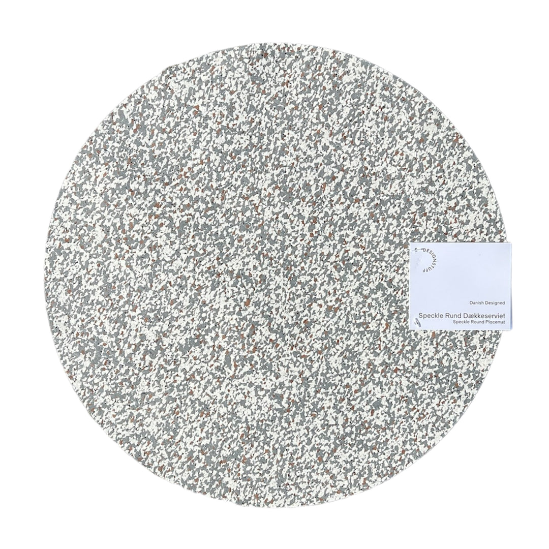 DESIGNSTUFF Speckle Round Placemat Ø37, Chalk