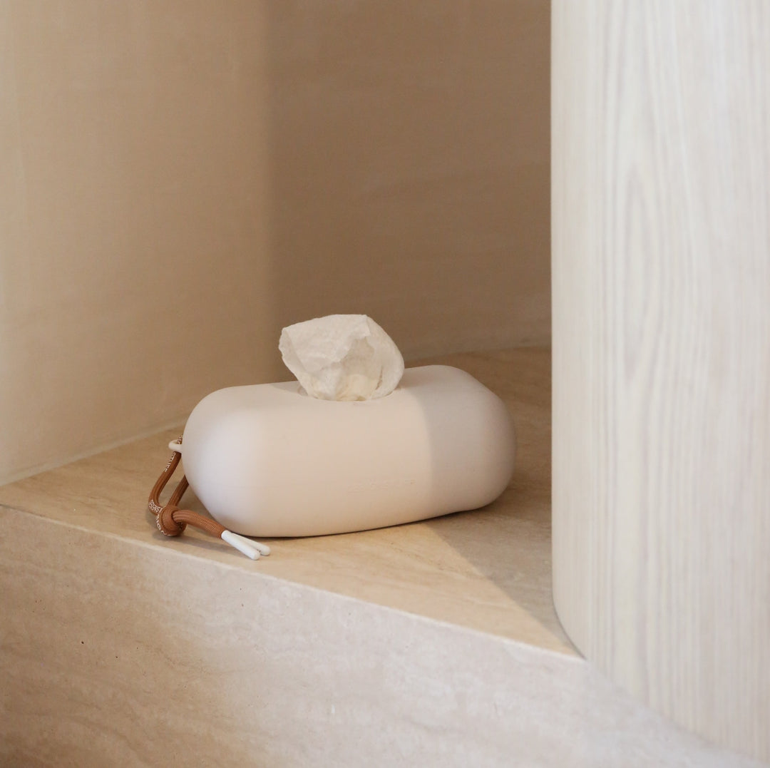 DESIGNSTUFF Wet Wipes Cover with Lid, Chalk