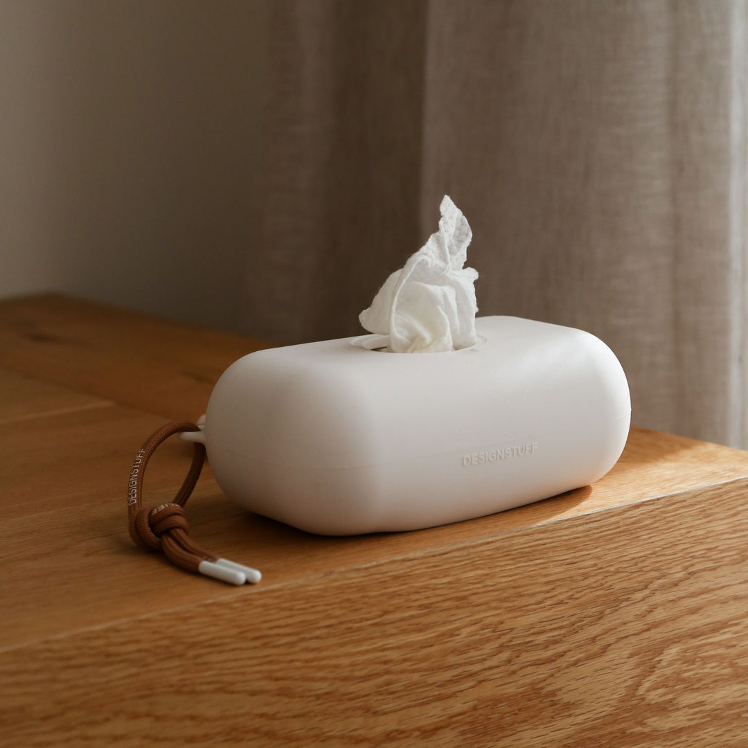 DESIGNSTUFF Wet Wipes Cover with Lid, Chalk