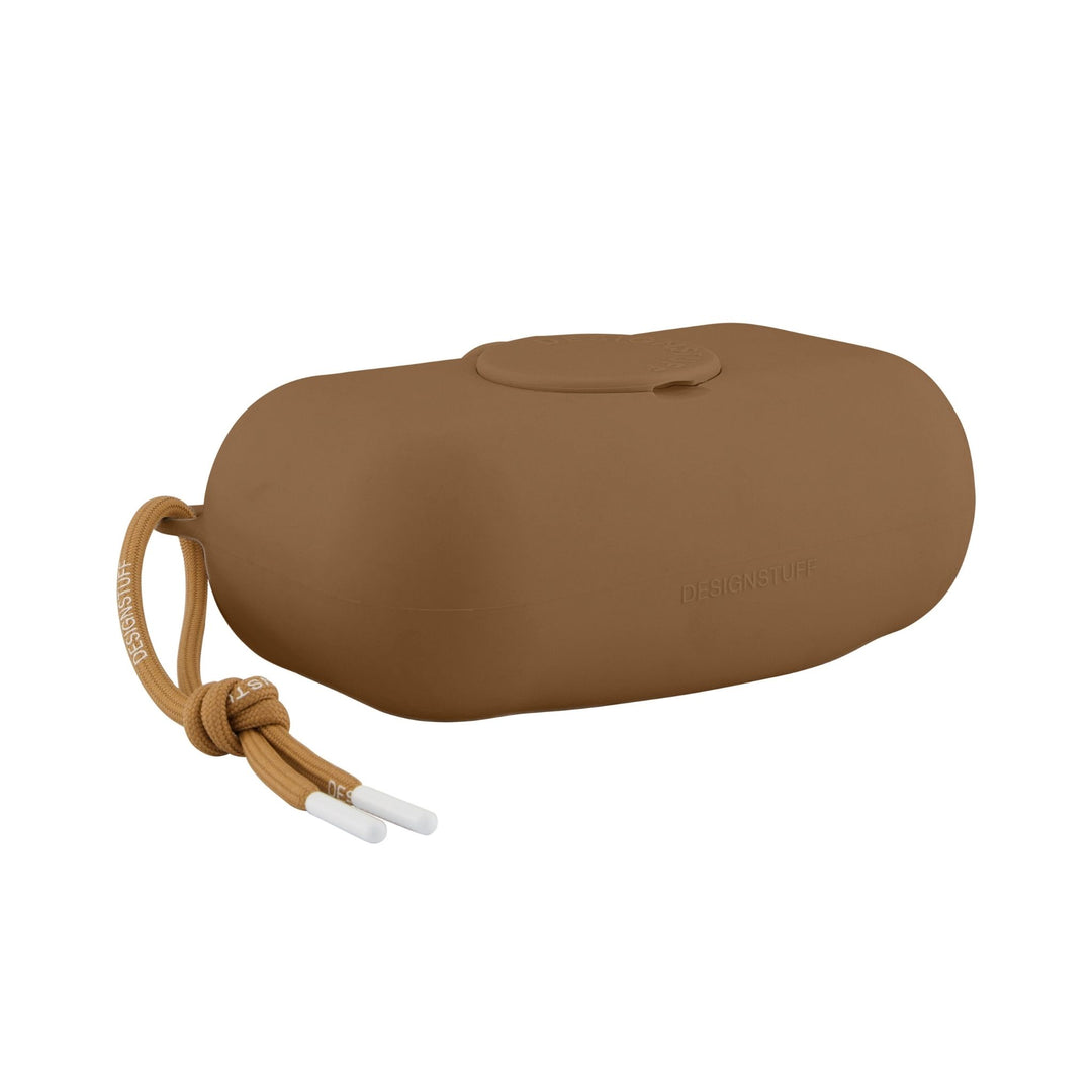 DESIGNSTUFF Wet Wipes Cover with Lid, Camel