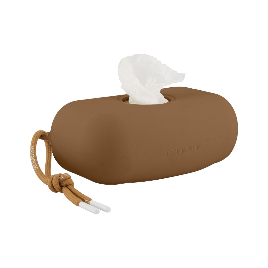 DESIGNSTUFF Wet Wipes Cover with Lid, Camel