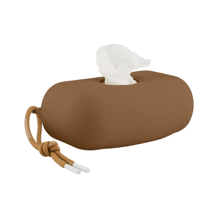 DESIGNSTUFF Wet Wipes Cover with Lid, Camel