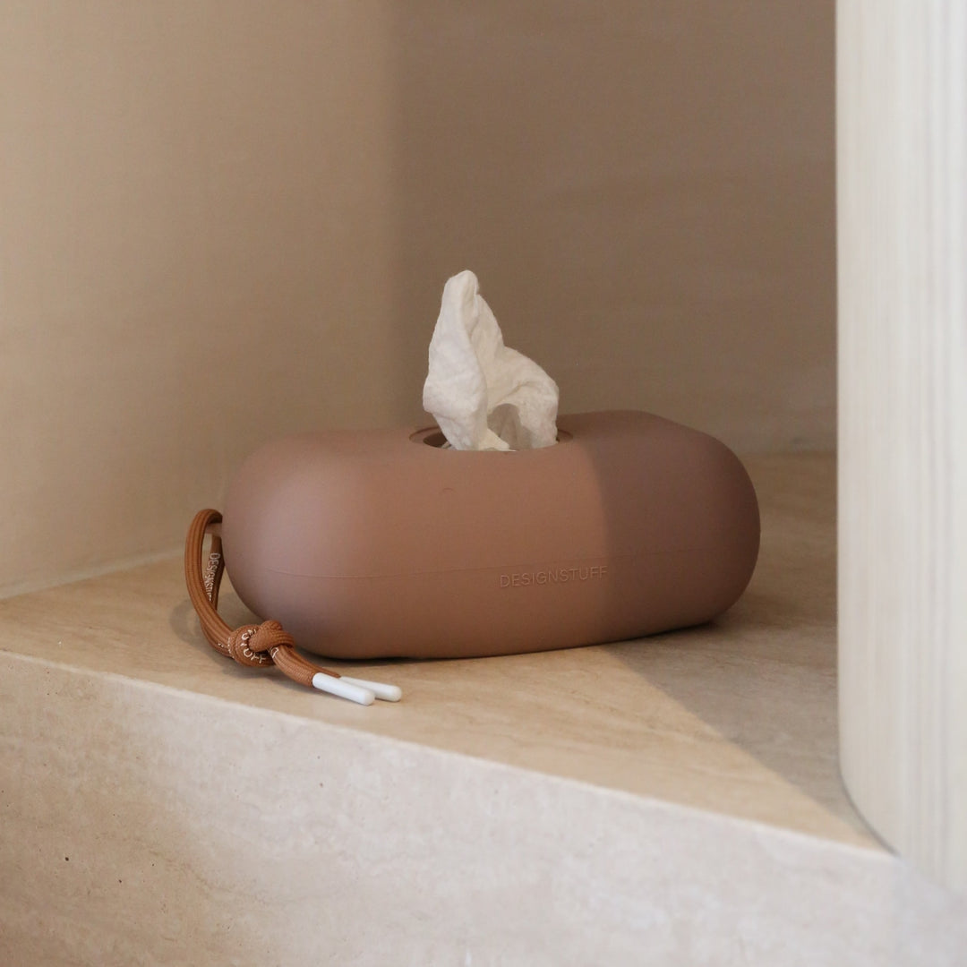 DESIGNSTUFF Wet Wipes Cover with Lid, Clay