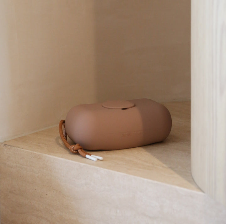 DESIGNSTUFF Wet Wipes Cover with Lid, Clay
