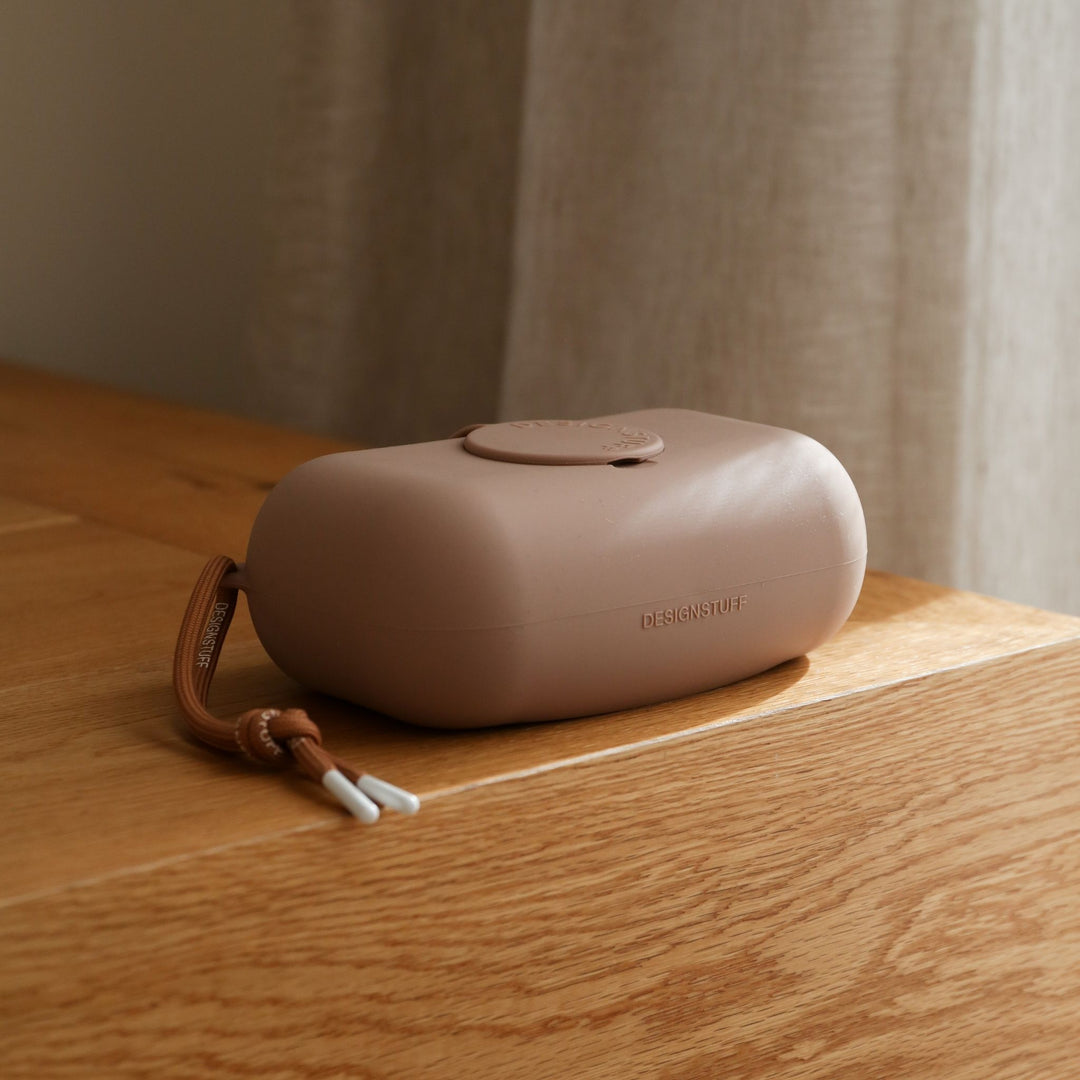 DESIGNSTUFF Wet Wipes Cover with Lid, Clay