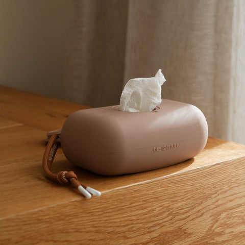 DESIGNSTUFF Wet Wipes Cover with Lid, Clay