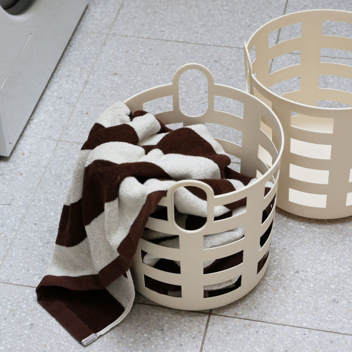 ENKEL STUDIO Storage and Laundry Basket, Large, Sand (Set of 2)