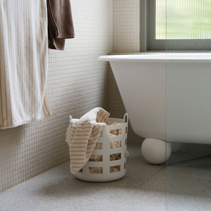 ENKEL STUDIO Storage and Laundry Basket, Large, Sand (Set of 2)
