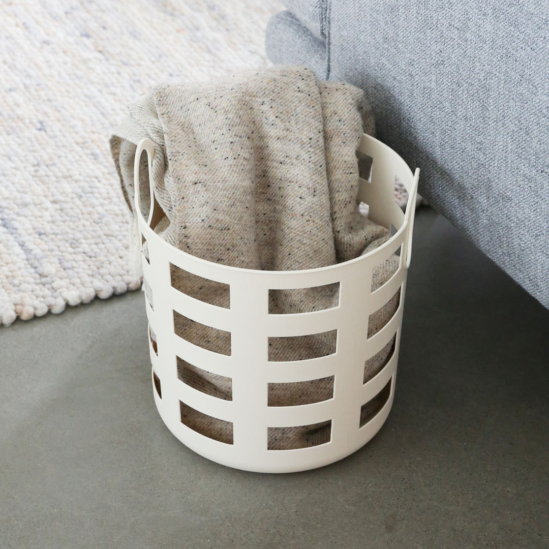 ENKEL STUDIO Storage and Laundry Basket, Large, Sand (Set of 2)