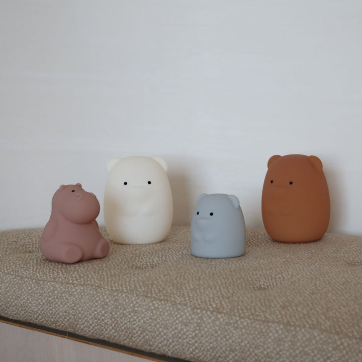 DESIGNSTUFF LUMA Little Hippo Night Lamp, Clay