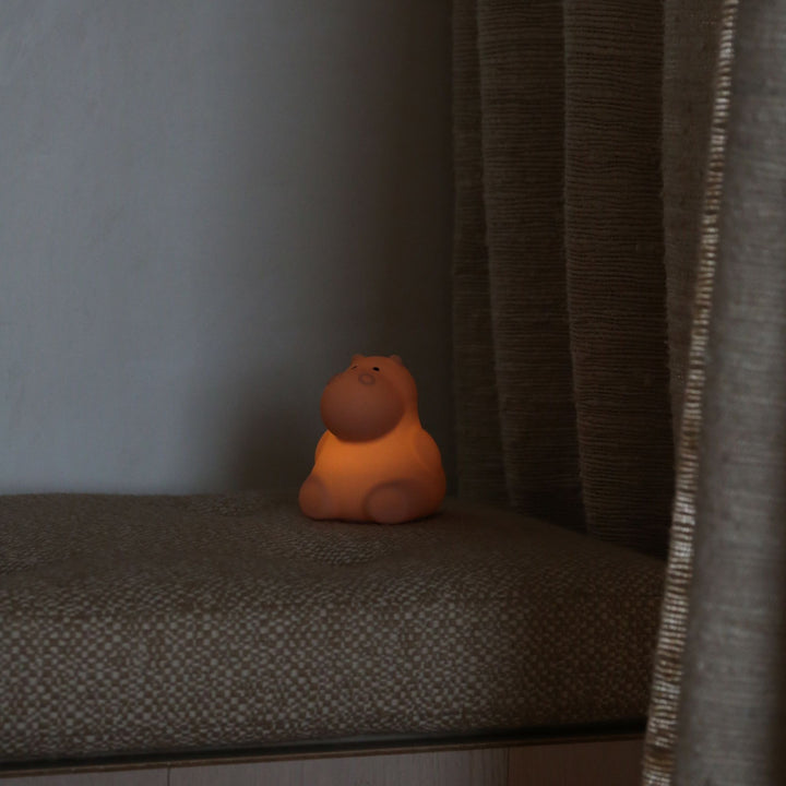 DESIGNSTUFF LUMA Little Hippo Night Lamp, Clay