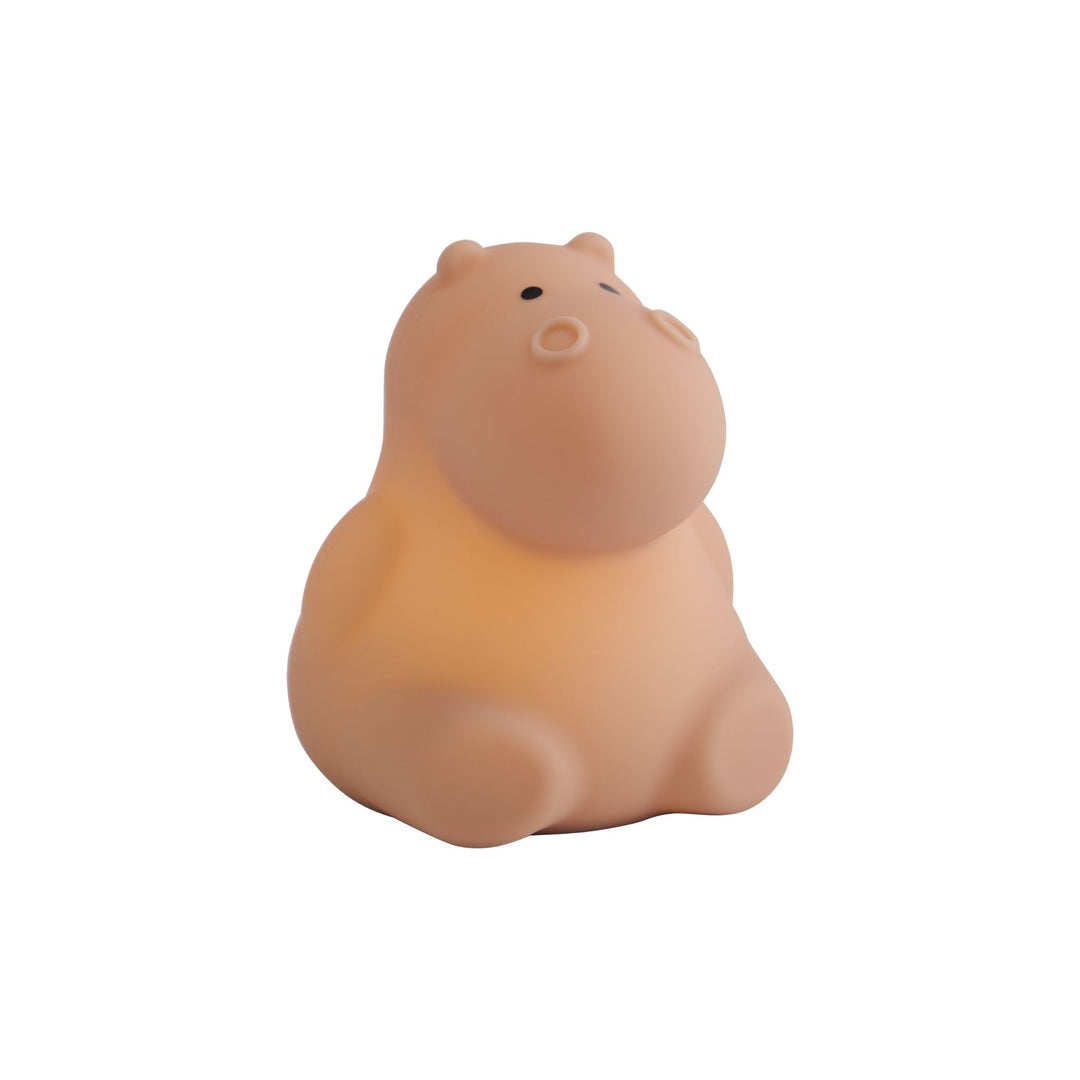 DESIGNSTUFF Little Hippo Kids Night Lamp, Clay