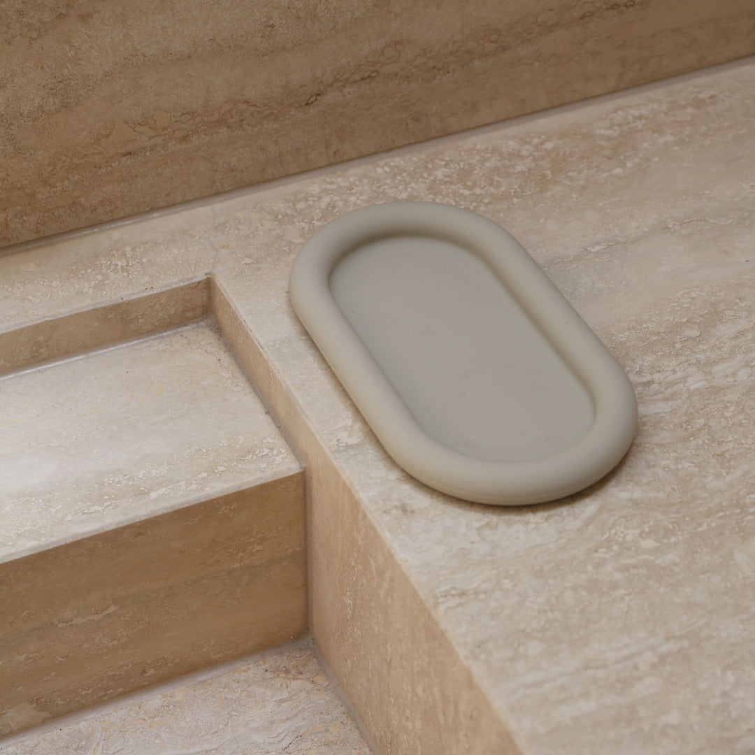 DESIGNSTUFF RUND Bubble Silicone Tray, 22cm, Sand