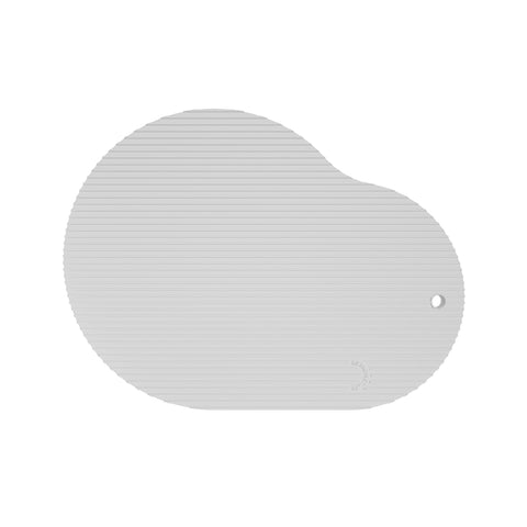 DESIGNSTUFF CURV Silicone Non-Slip Bath Mat, Light Grey
