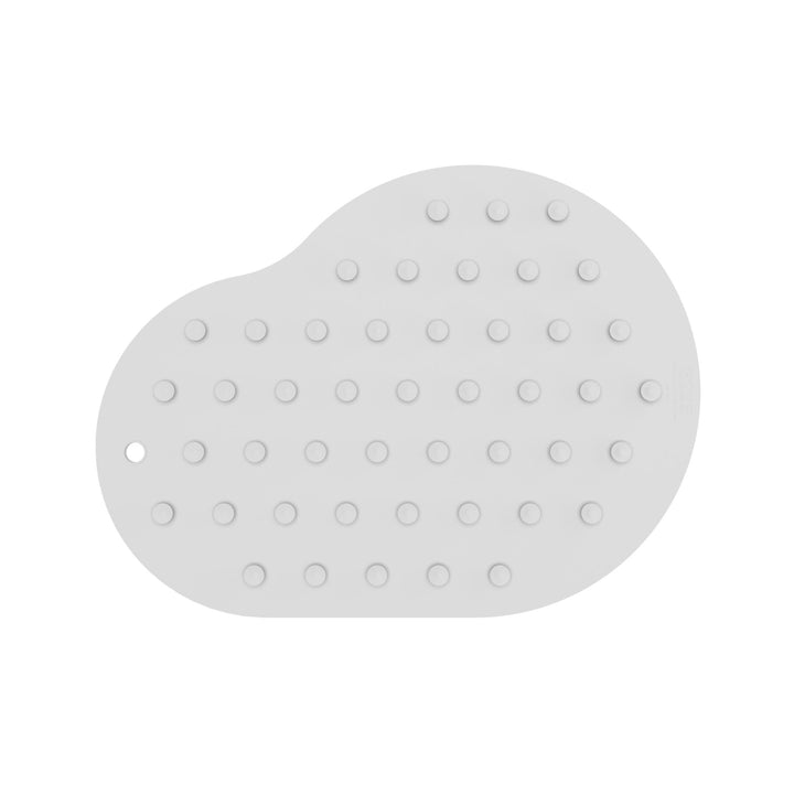 DESIGNSTUFF CURV Silicone Non-Slip Bath Mat, Light Grey