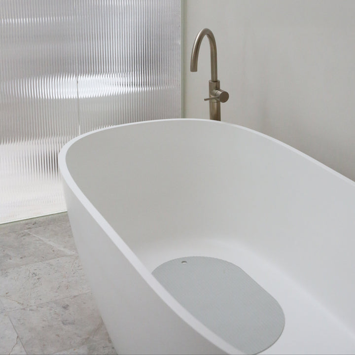 DESIGNSTUFF CURV Silicone Bath Mat, Light Grey