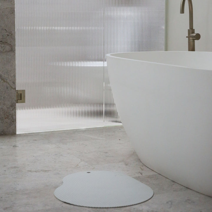 DESIGNSTUFF CURV Silicone Bath Mat, Light Grey