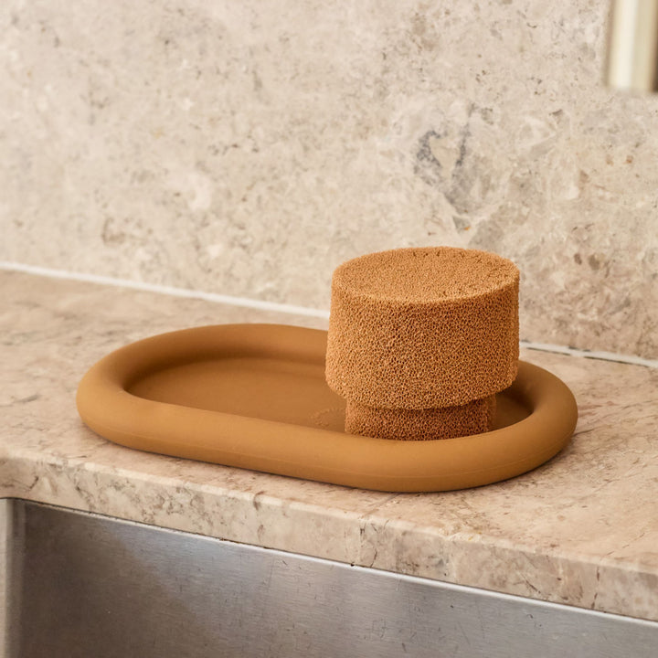 DESIGNSTUFF ETTA Round Silicone Sponge Camel