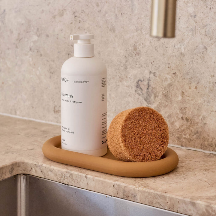 DESIGNSTUFF ETTA Round Silicone Sponge Camel