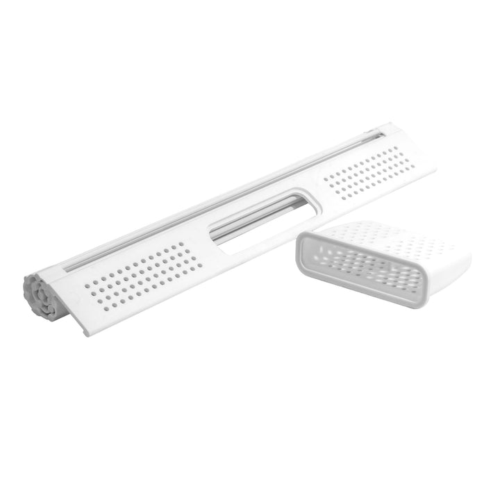 DESIGNSTUFF Folding Dish Rack w/ Cutlery Holder, White