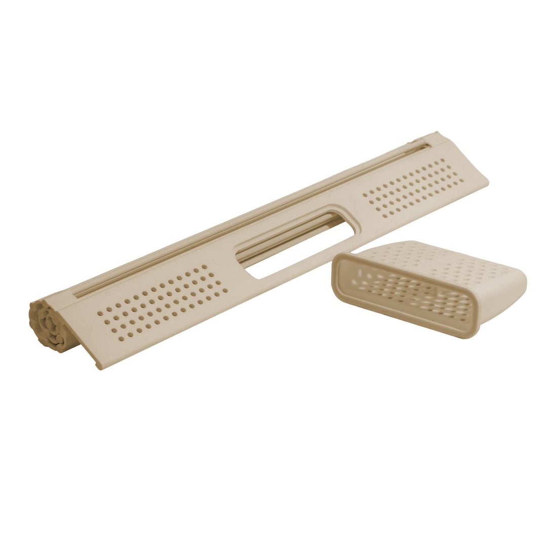 DESIGNSTUFF Folding Dish Rack w/ Cutlery Holder, Sand