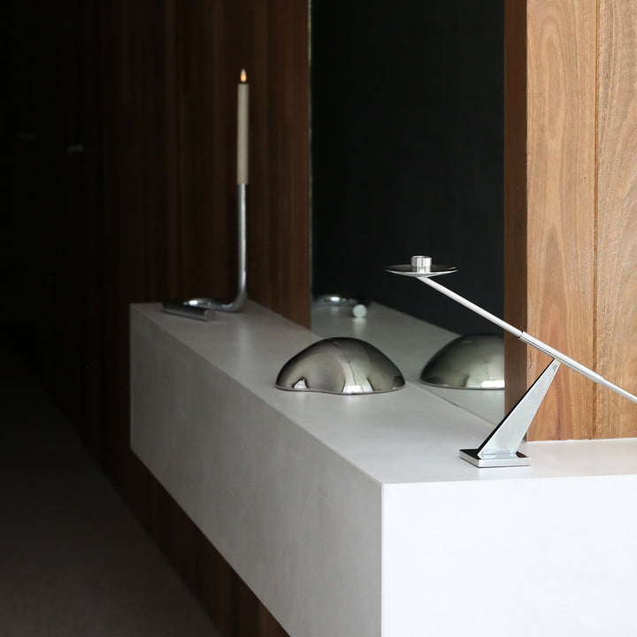 BLOOMINGVILLE Bobby Sculpture Stoneware H18xL21.5cm, Chrome/Silver