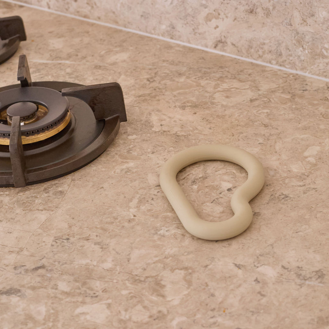 DESIGNSTUFF RUND Curve Silicone Trivet, Sand