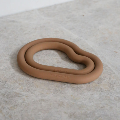 DESIGNSTUFF RUND Curve Silicone Trivet, Camel