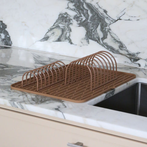 DESIGNSTUFF Dish Drainer, Camel (Set of 2)
