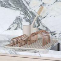 DESIGNSTUFF Dish Drainer, Camel (Set of 2)
