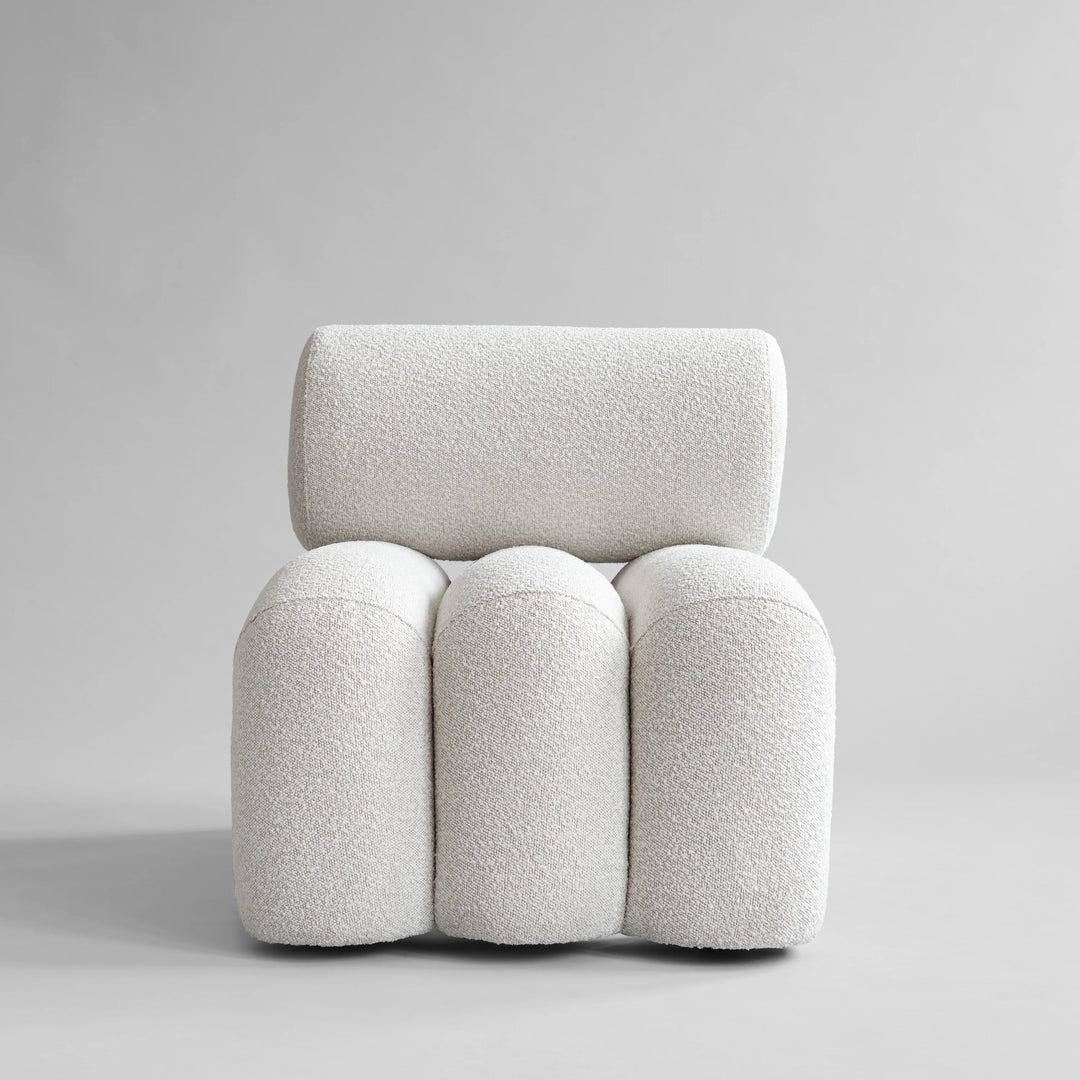 101 COPENHAGEN Foku Lounge Chair, Off-White Bouclé