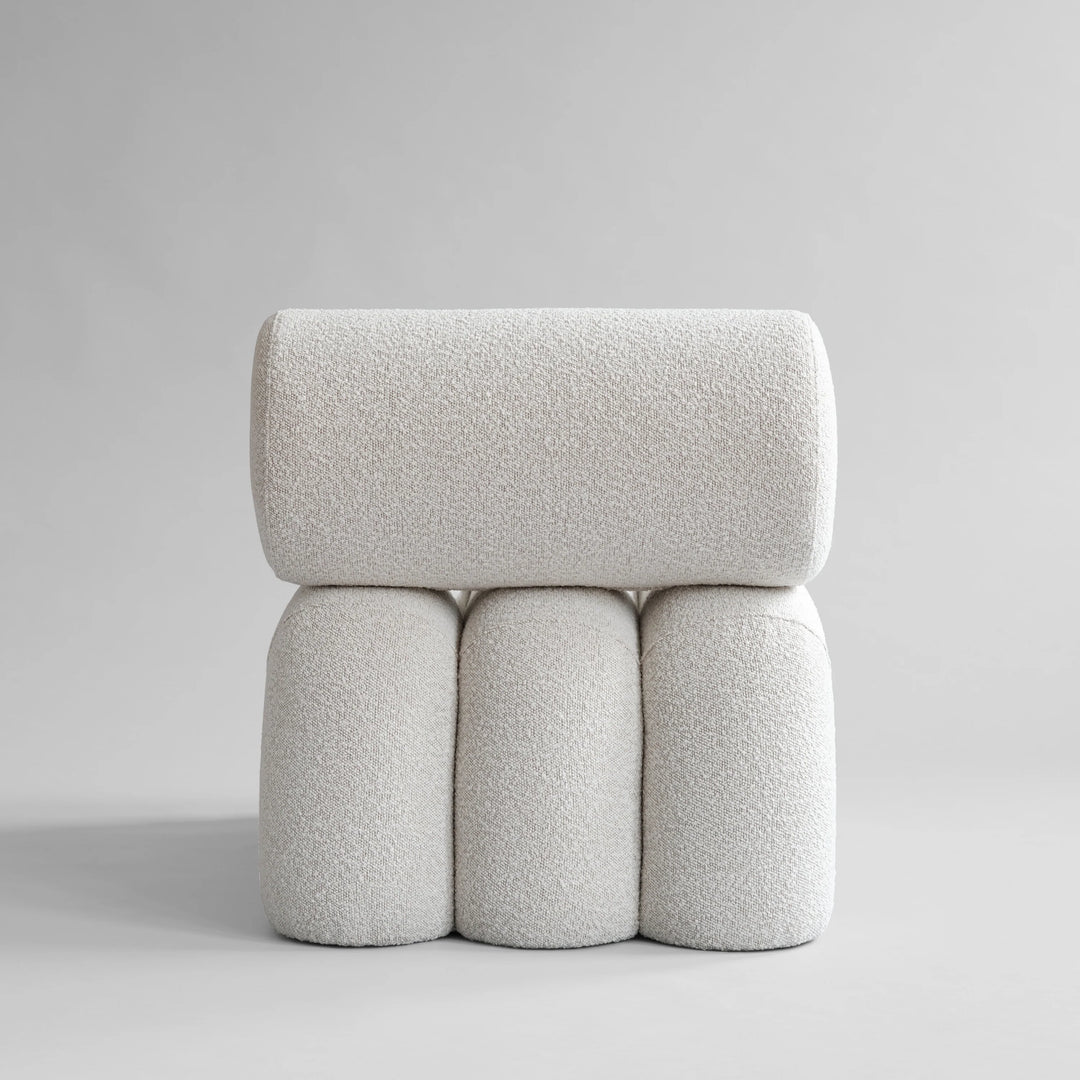 101 COPENHAGEN Foku Lounge Chair, Off-White Bouclé