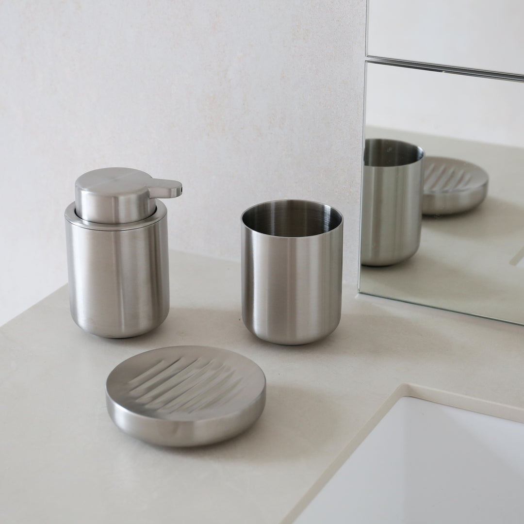 ZONE DENMARK Ume Tumbler/Toothbrush Mug, Steel