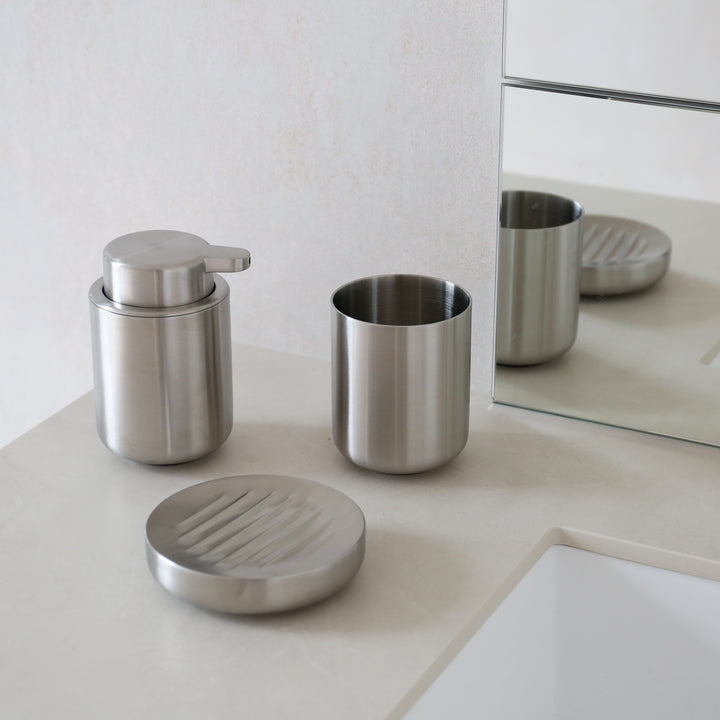 ZONE DENMARK Ume Tumbler/Toothbrush Mug, Steel