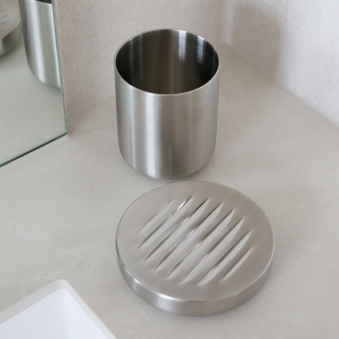 ZONE DENMARK Ume Tumbler/Toothbrush Mug, Steel
