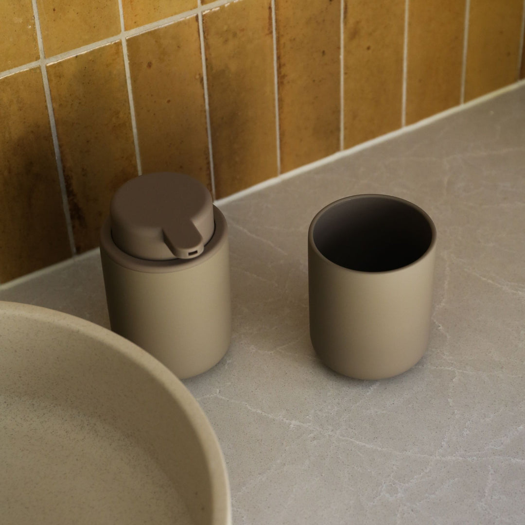 ZONE DENMARK Ume Tumbler/Toothbrush Mug, Taupe
