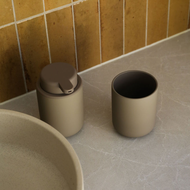 ZONE DENMARK Ume Tumbler/Toothbrush Mug, Taupe
