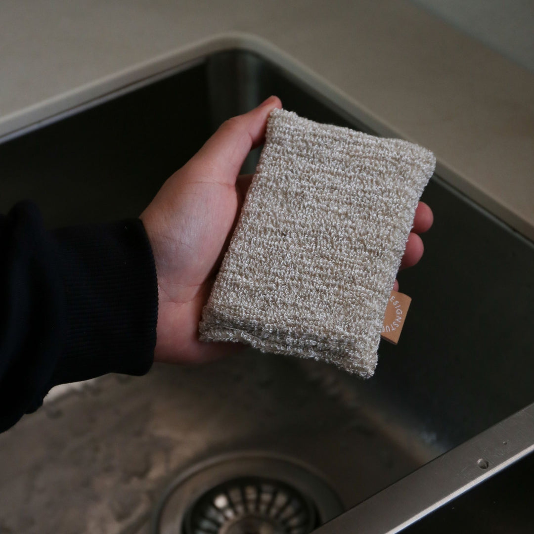 DESIGNSTUFF Hemp Marle Sponge, Camel (Set of 2)