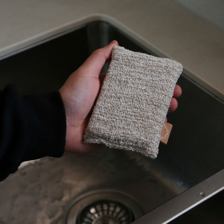 DESIGNSTUFF Hemp Marle Sponge, Camel (Set of 2)
