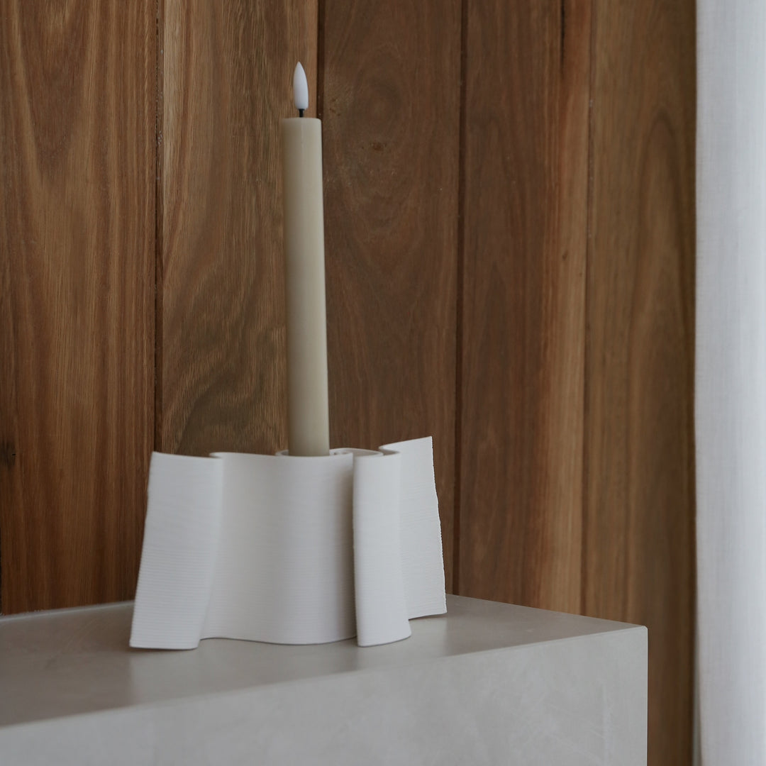 DESIGNSTUFF VIAH LED Candle, Sand (Set of 2)